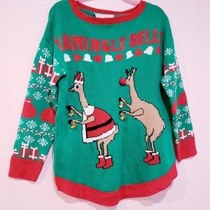 NEW Plus size llama bell ugly Christmas sweater